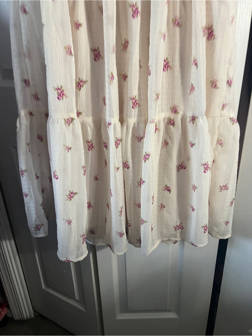 Trixxi Cream Maxi Dress with Pink Floral Print - Picture 9 of 12